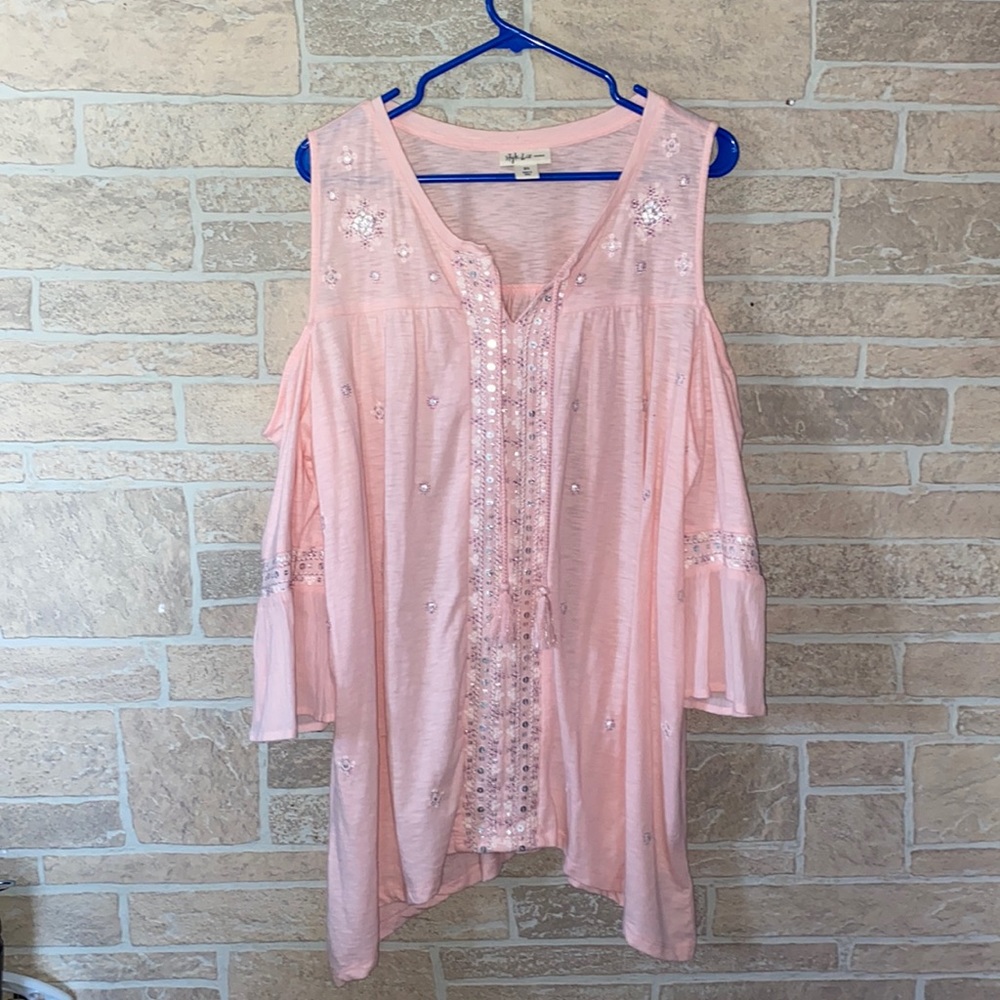 Style & Co. Pink Embellished Women's Top
